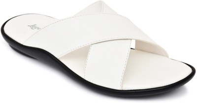 LEONCINO Men Slides(White , 9)