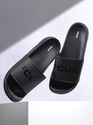 FCUK Men Slides(Black , 8)
