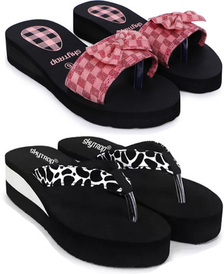 Tellinn Women Slippers(Pink, White , 7)