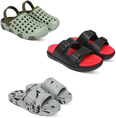 Acorn Men Slides(Olive, Red, White , 8)