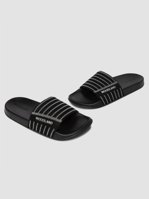 WOODLAND Men Slides(Black , 9)