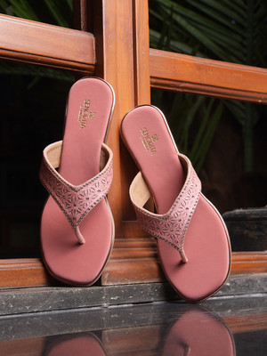 LIBERTY Women Senorita by Liberty STY-49E Peach Thong Slippers Slippers(Pink , 3)