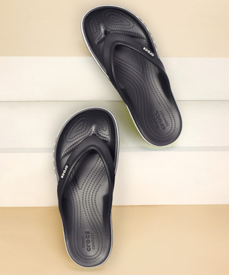 CROCS Women Bayaband Slippers(Black, White , 4 UK/India)