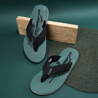 DUKE Men Flip Flops(Green , 6)