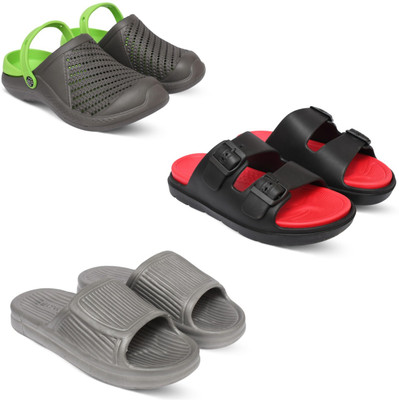 Acorn Men Slides(Green, Red, Grey , 9)
