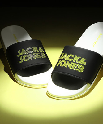 JACK & JONES Men Slides(Black , 6)