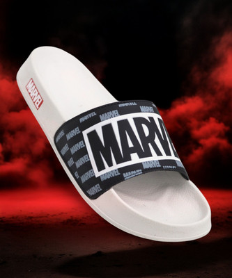 Marvel Street Men Slides(White , 6)
