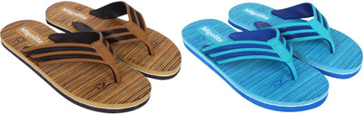 MIGOLITE Men Slippers(Tan, Blue , 8)