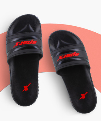 Sparx Men Slides(Black, Red , 10)
