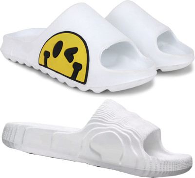 Pampy Angel Men Slides(White, White , 8)