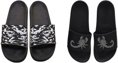 nvisan Men Slides(White, Grey , 10)