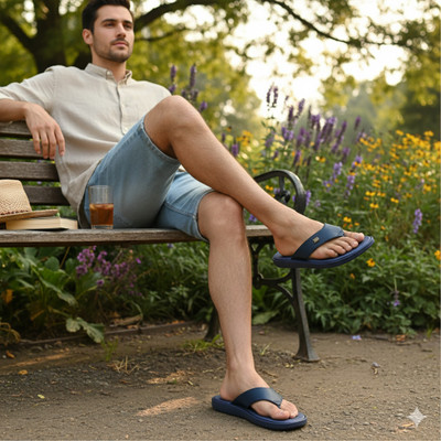 SIZEONE Men Slippers(Tan, Maroon , 6)