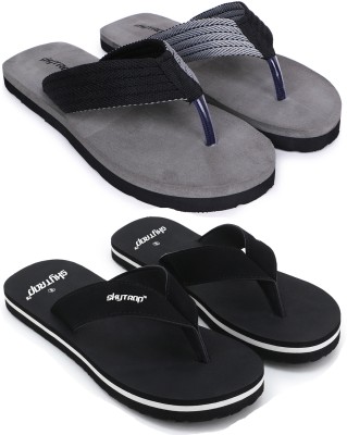 Skytrap Men Slippers(Grey, Black , 10)