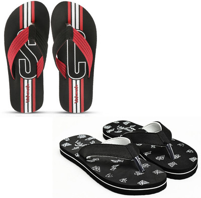VAHMAH Men Slippers(Black, Black , 8)