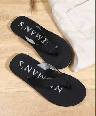 Neemans Men Flip Flops(Black, Grey , 9)