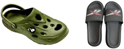 BLIBBERS Men Slides(Green, Black , 8)