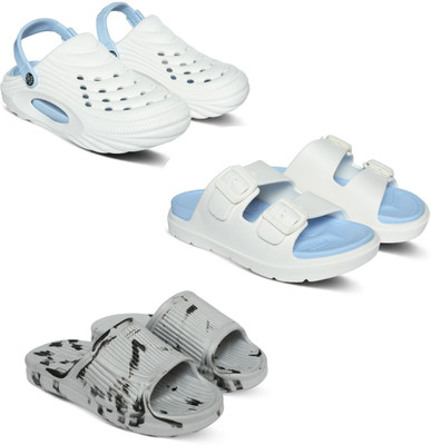Acorn Men Slides(White, Blue, White , 7)