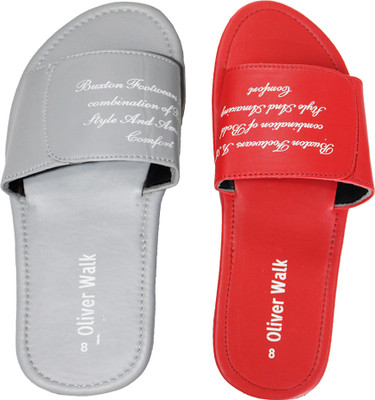 OLIVER WALK Men Slides(Grey , 6)