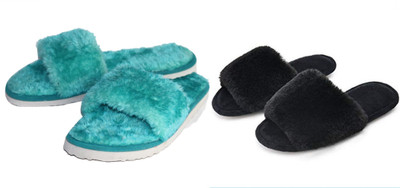 rexizone Women Slides(Black, Green , 7)