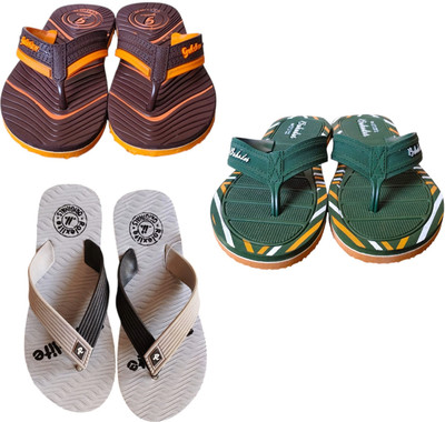 DEEPAKTRADERS Men Slippers(Brown, Green, Grey , 8)