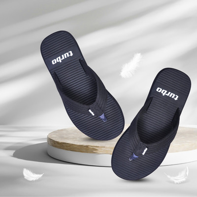 TURBO Men Trendy Soft Women Slippers for Daily Wear | Anti-Skid | Lightweight & Durable Flip Flops(Black , 7)
