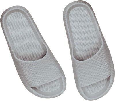 rishXation Men Flip Flops(Grey , 9)