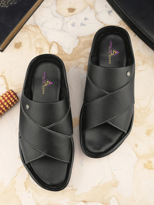 APPELON Men Slippers(Black , 8)