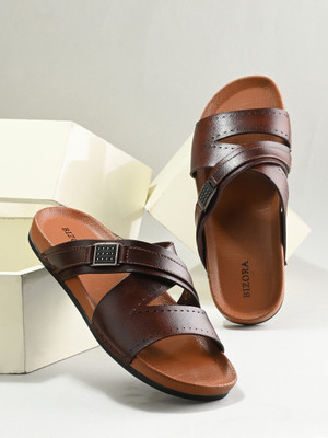 BIZORA Men Sandals(Tan , 11)