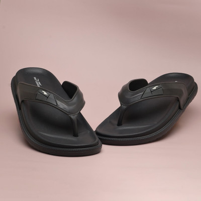 asian Men Flip Flops(Grey, Black , 9)