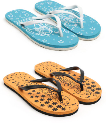 Indrawati Women Flip Flops(Multicolor , 8)