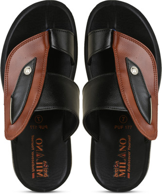 ACTION MILANO Men Slippers(Black , 9)