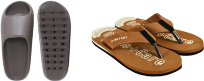 Sirex Men Slides(Grey, Brown , 10)