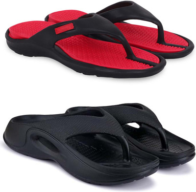 Pampy Angel Men Slippers(Red, Black , 7)