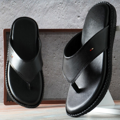 Feet King Men Slippers(Black , 6)