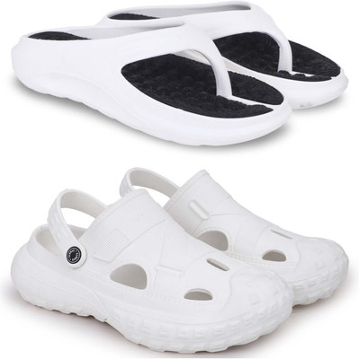 KAPYANSH Men Slippers(White, White , 6)