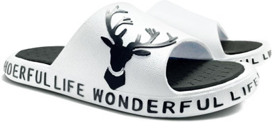 BRUTON Men Slippers(White , 8)