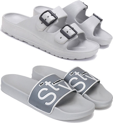 Earton Men Slides(Grey , 6)