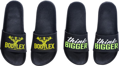 Digimahadev Men Flip Flops(Black , 8)