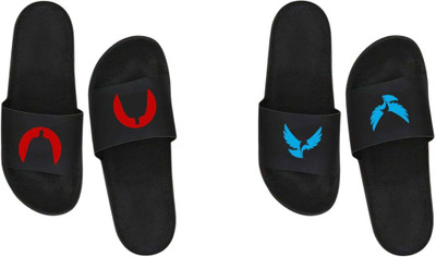 nvisan Men Slides(Red, Blue , 10)