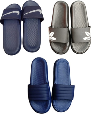 BLIBBERS Men Slides(Blue, Grey, Blue , 7)