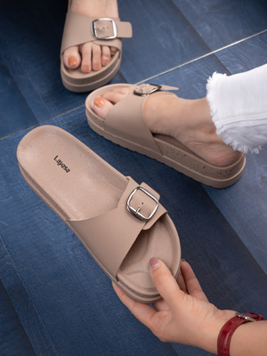 Layasa Women Slippers(Beige , 5)