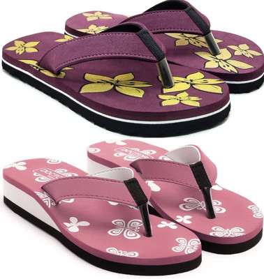 VAHMAH Women Slippers(Purple, Pink , 5)