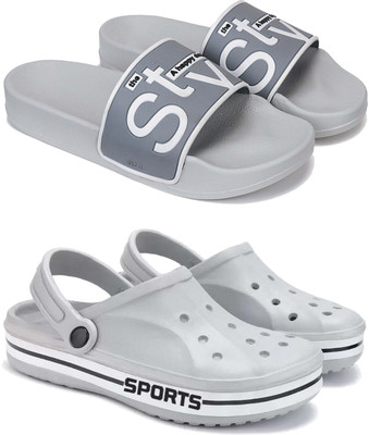 DRACKFOOT Men Slides(Grey , 8)