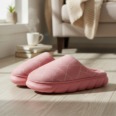 VRITRAZ Women Slippers(Pink, Brown , 6)