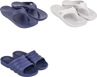 Feel alive Men Slippers(Blue, White , 10)