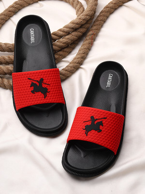 CANTABIL Men Slides(Red , 9)