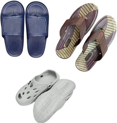 BLIBBERS Men Slippers(Navy, Brown, White , 7)