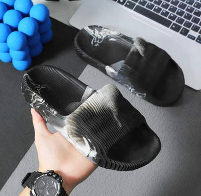ARBIA FUNKI Men Slides(Black, White , 10)