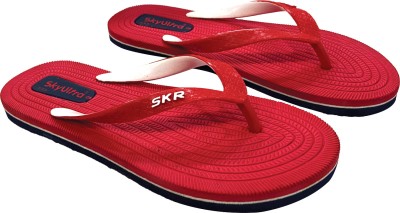 Skyultra Women Flip Flops(Red , 5)