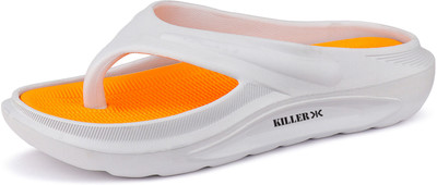 KILLER Men Flip Flops(Orange, Grey , 7)